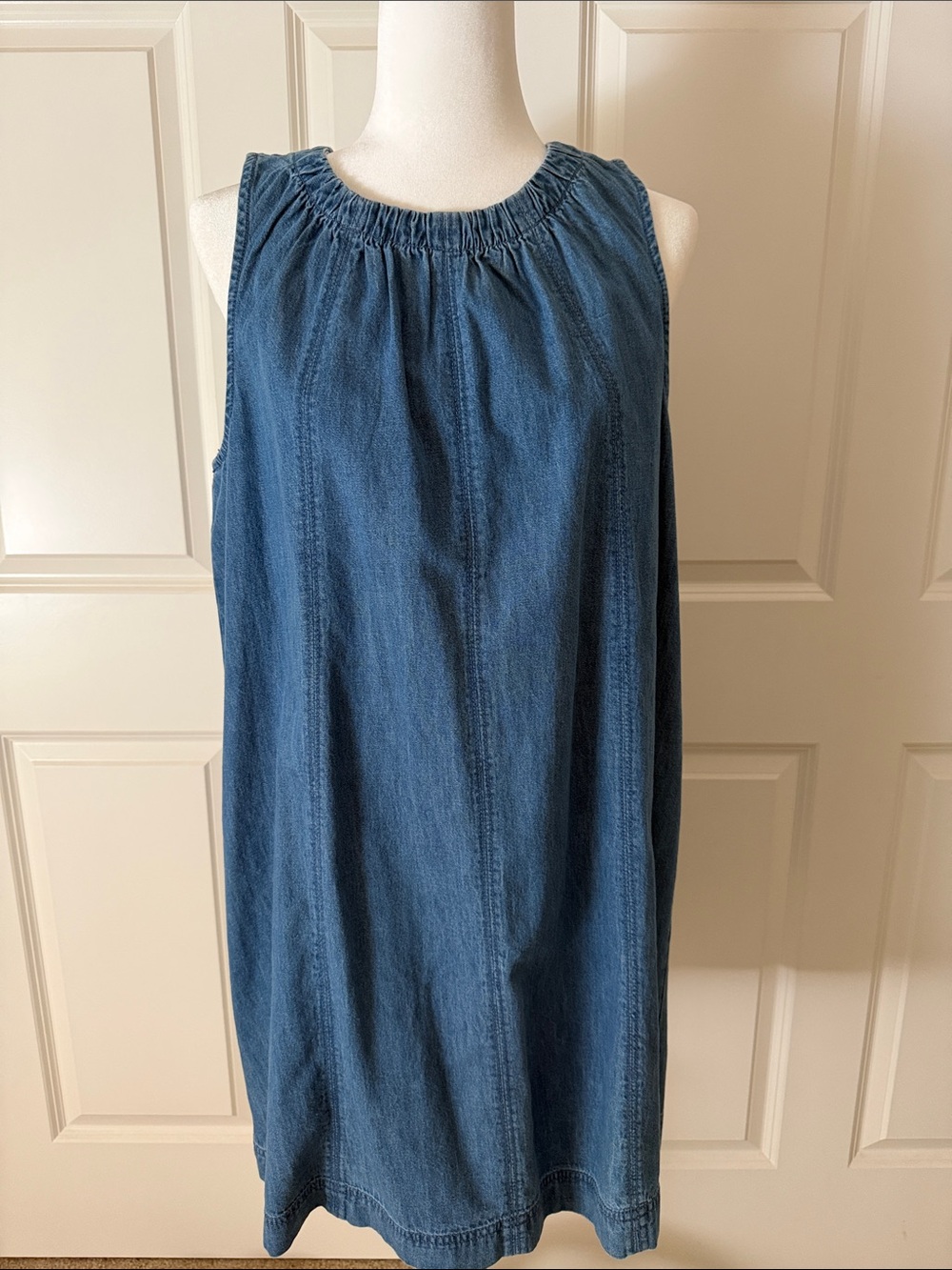 LOFT Denim Blue Sleeveless Shift Dress